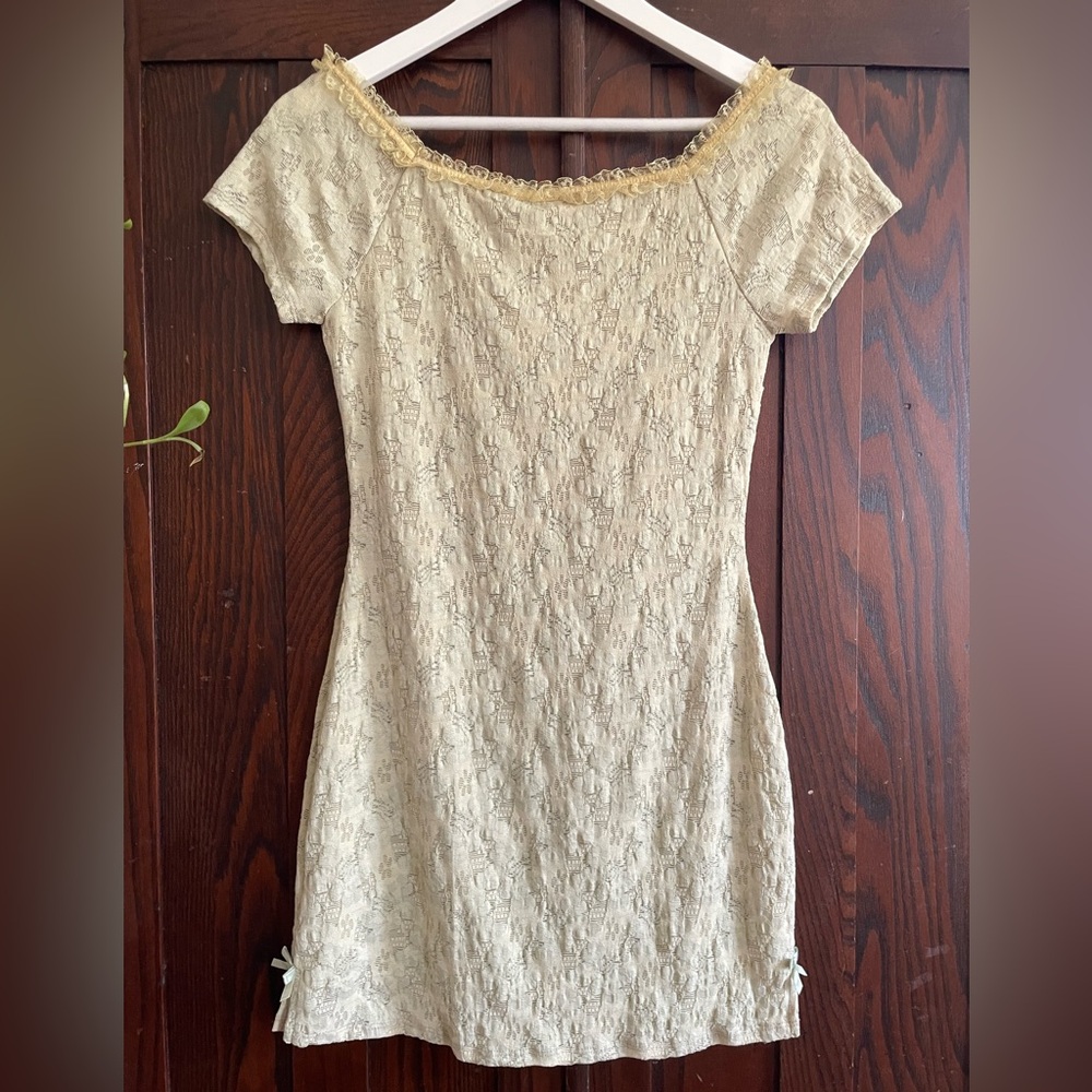 Urban Renewal Light Green Stretch Lace Mini Dress - Picture 6 of 8